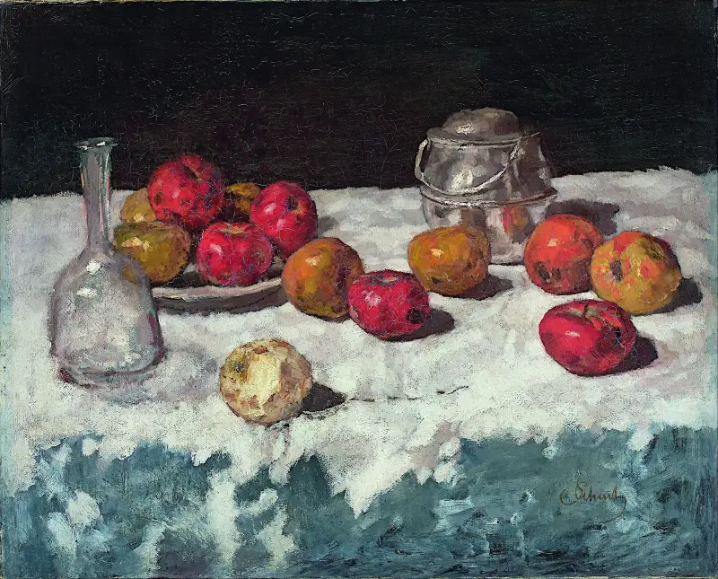 Still Life with Apples av Carl Schuch