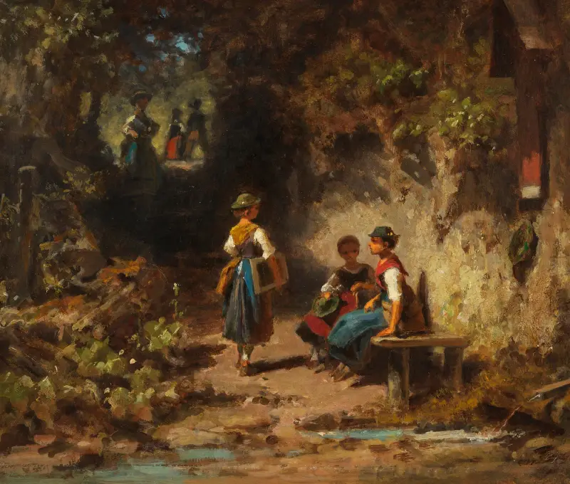 Uczennica w lesie, Carl Spitzweg