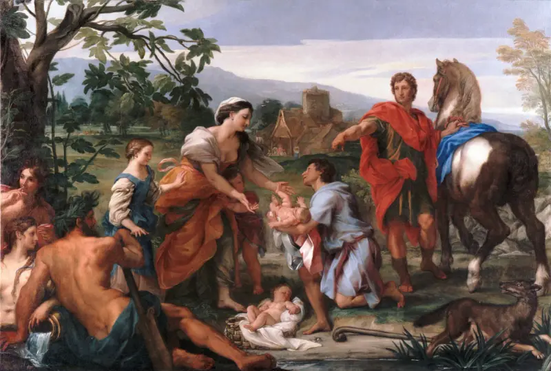 Återfinnandet av Romulus och Remus av Carlo Maratti