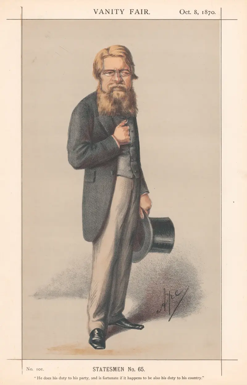 Finansministrar. Statsmän nr 65 'Han gör sin plikt mot sitt parti…'. Nothcote. 8 oktober 1870 av Carlo Pellegrini