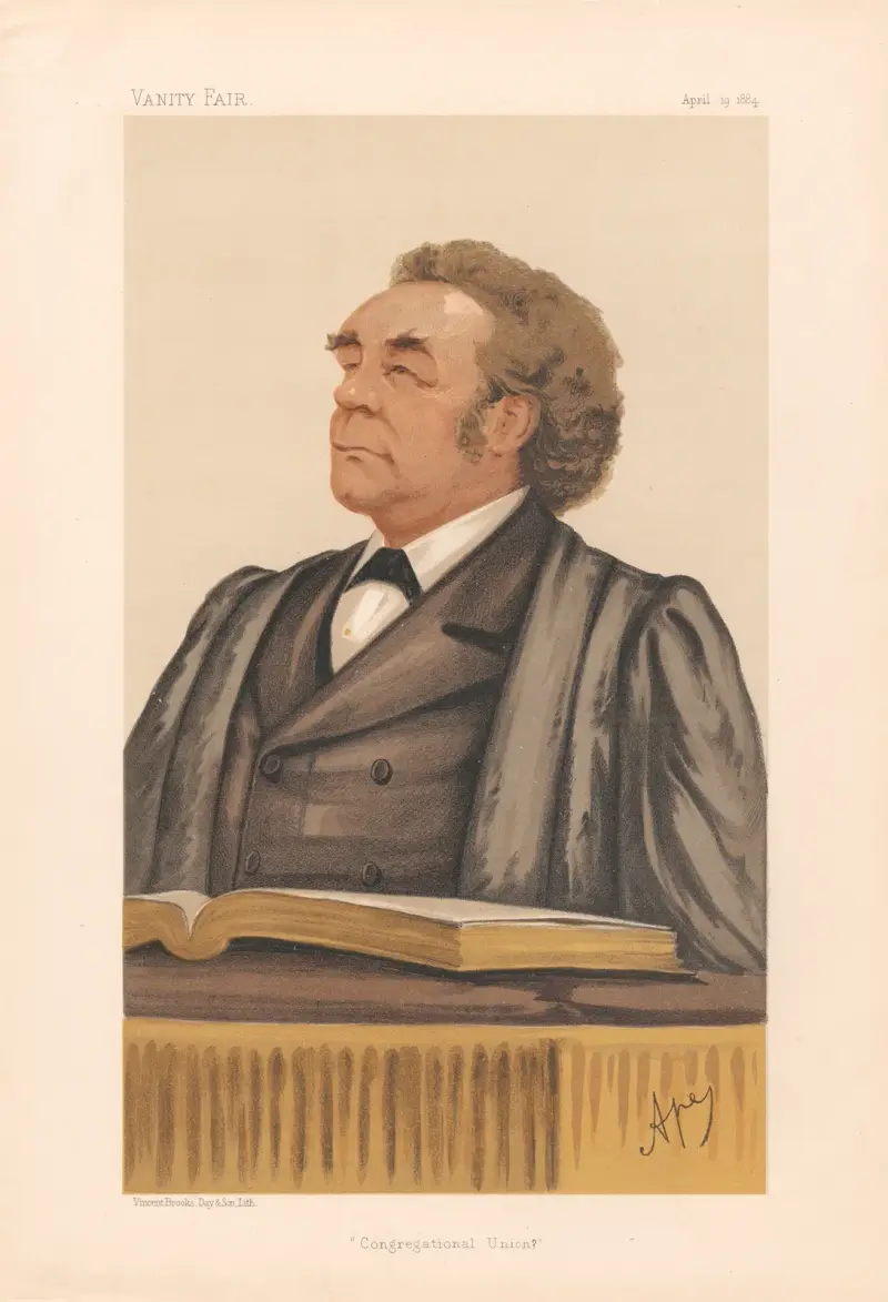 Prästerskap. ”Congregational Union”. Pastor Joseph Parker. 19 april 1884 av Carlo Pellegrini