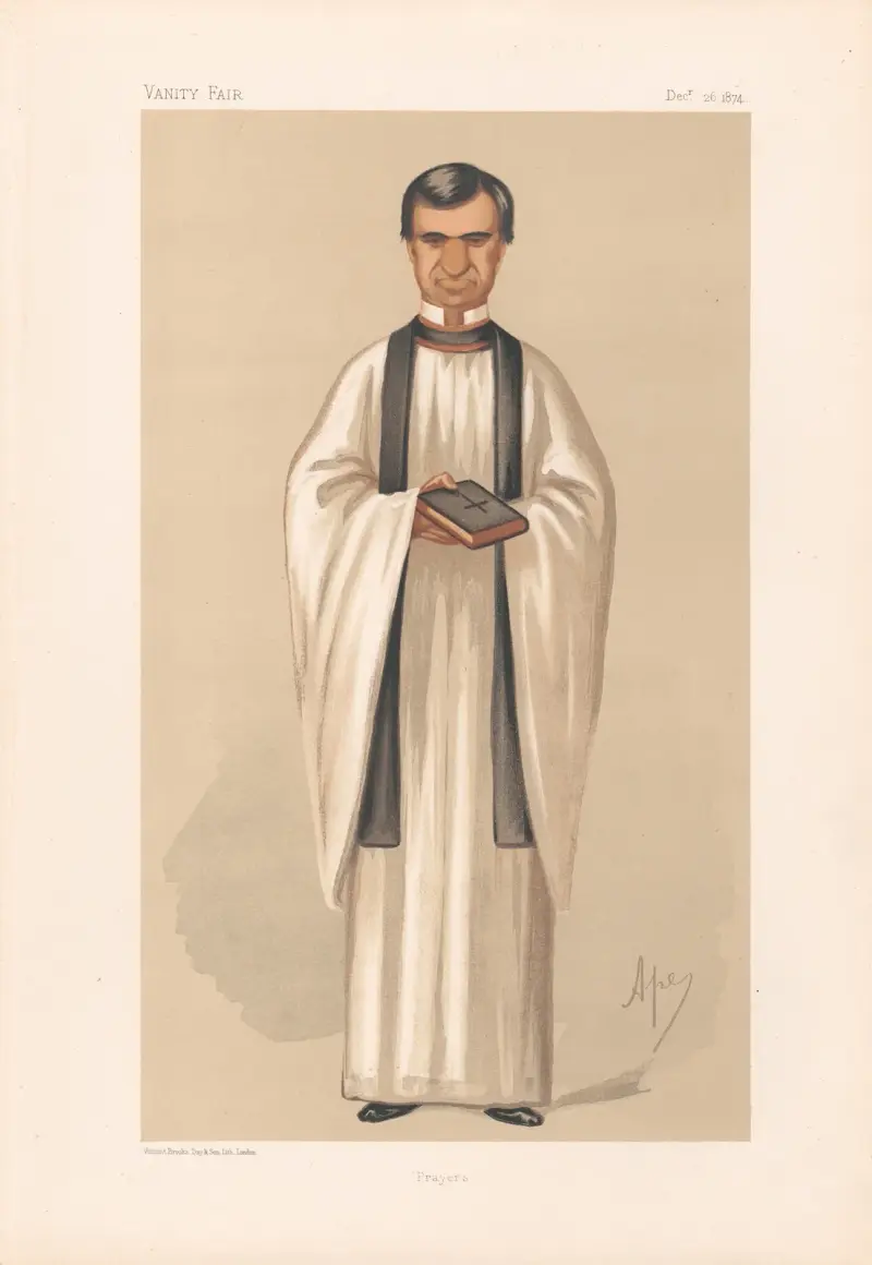 Prästerskap. ”Böner”. Pastor Henry White. 26 december 1874 av Carlo Pellegrini