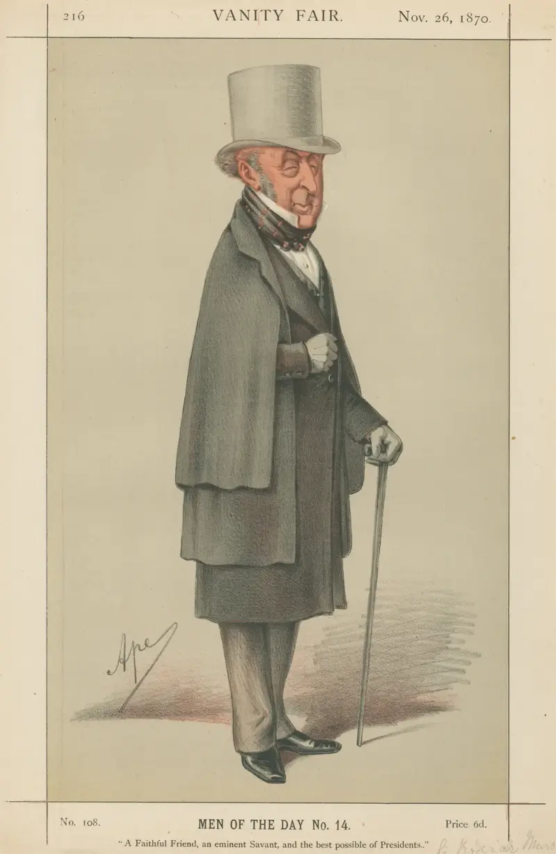 Ärzte und Wissenschaftler. „Ein treuer Freund, ein bedeutender Gelehrter und der bestmögliche Präsident.“ Sir Robert Nurchison. 25. November 1870 von Carlo Pellegrini