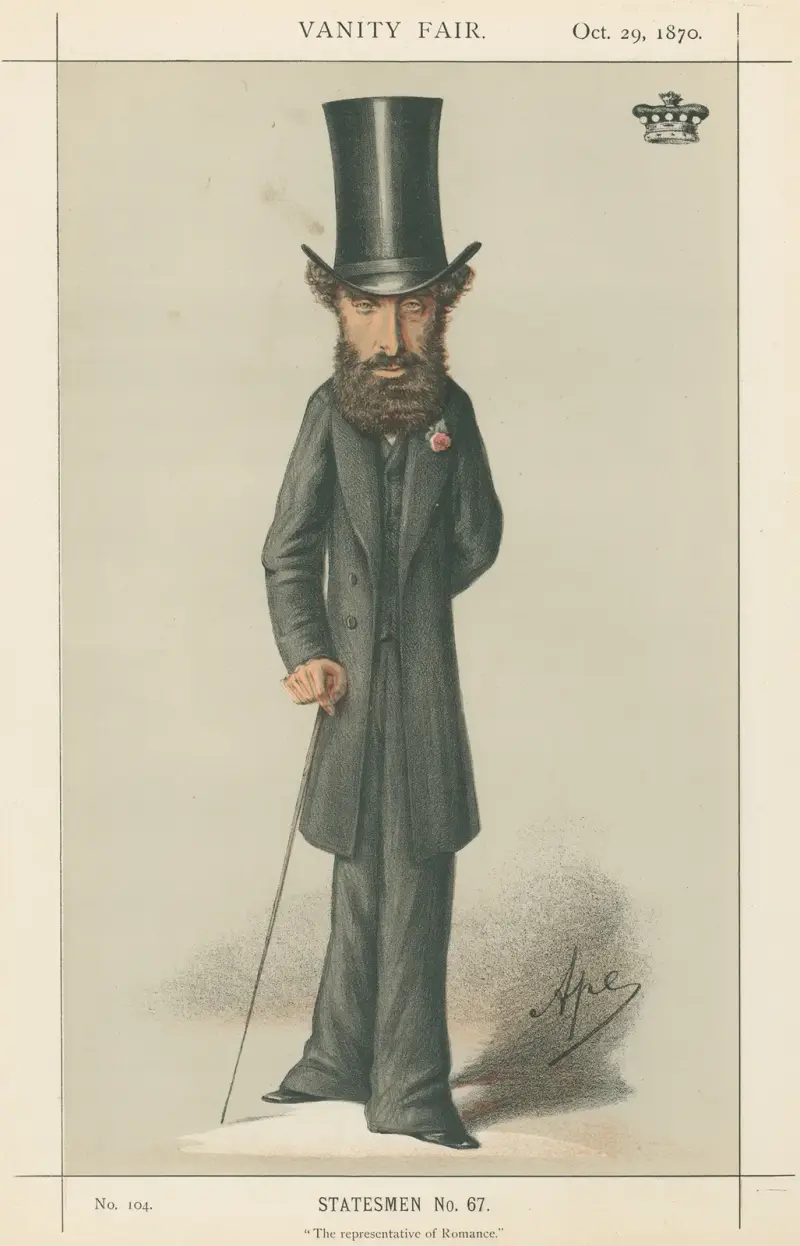 Litterärt: ”Romantikens representant”, Lytton, 28 oktober 1870 av Carlo Pellegrini