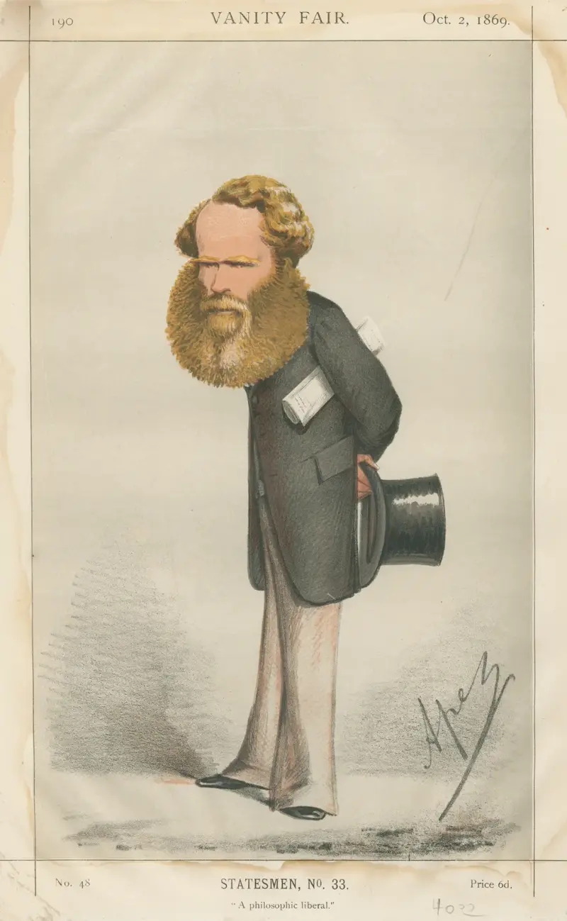 Politiker – ”En filosofisk liberal”. Herr M.E. Grant-Duff. 2 oktober 1869 av Carlo Pellegrini