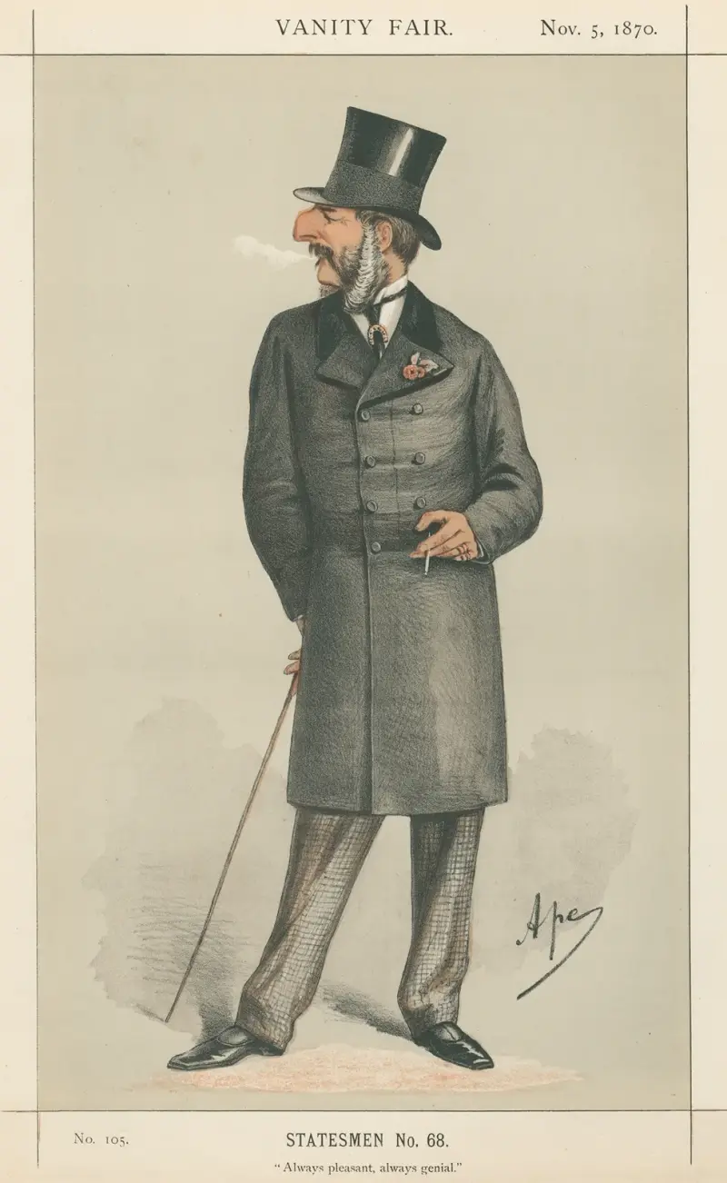 Politiker – ”Alltid angenäm, alltid vänlig.” Den ärade J.C. Vivian. 5 november 1870 av Carlo Pellegrini