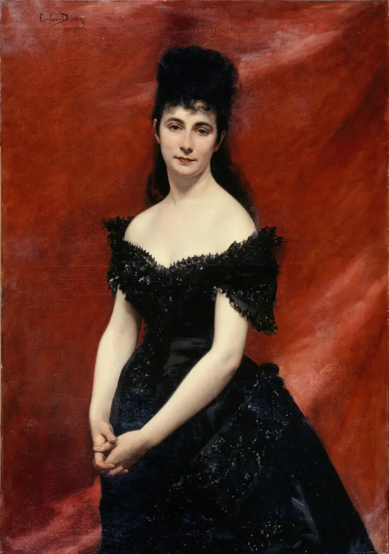Porträtt av Léonie Dufresne, baronessa Le Vavasseur, senare markisinna de Vaucouleurs de Lanjamet av Carolus-Duran