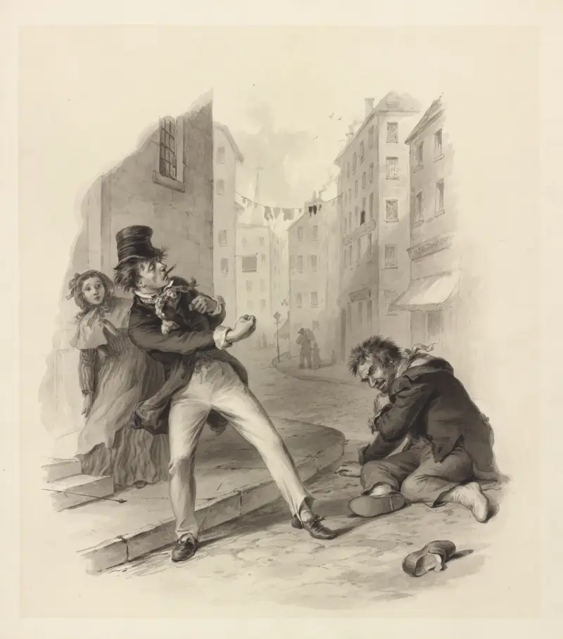 Dick Swiveller och Quilp. 'Om han ville ha mer' av Felix Octavius Carr Darley