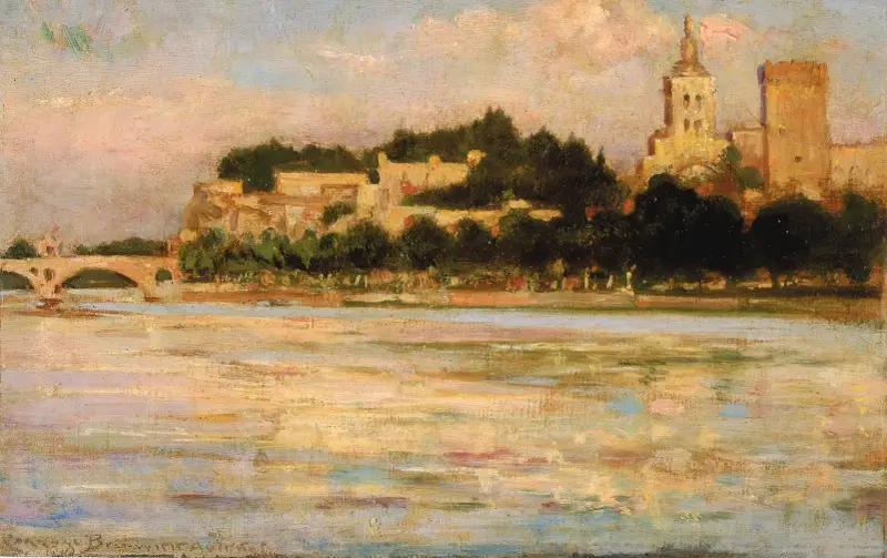 Påvepalatset och Pont d’Avignon av James Carroll Beckwith