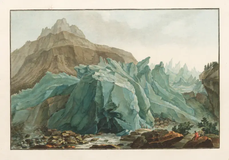 Lutschinen som rinner ut ur Grindelwalds nedre glaciär av Caspar Wolf