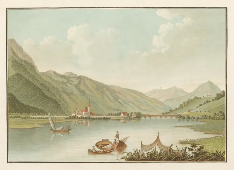 Interlaken från Brienzsjön av Caspar Wolf