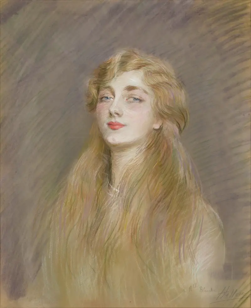 Porträt von Mademoiselle Blanche de Pas von Paul César Helleu
