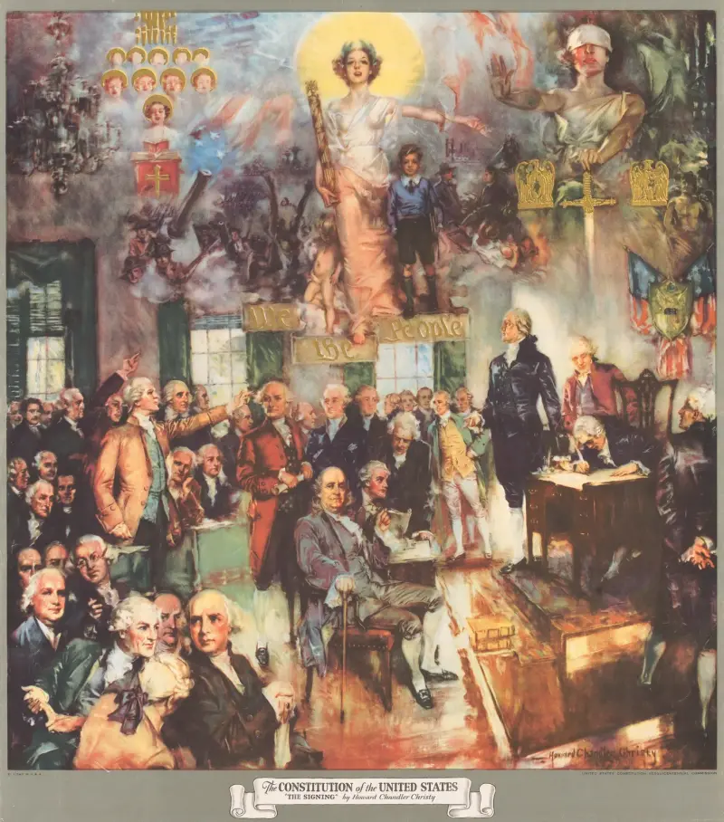 Die Verfassung der Vereinigten Staaten „Die Unterzeichnung“ von Howard Chandler Christy