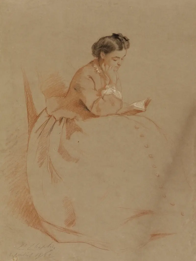 Portrait de Mme Chaplin av Charles Chaplin