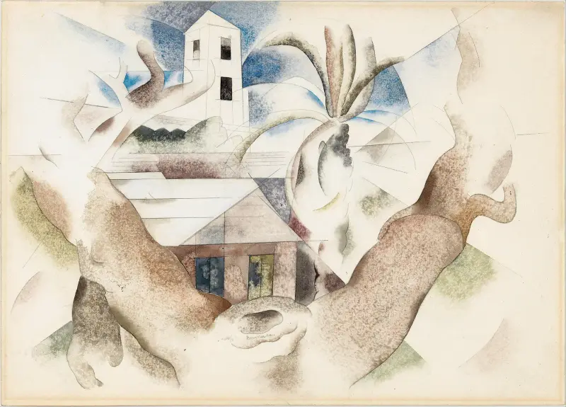 Bermuda No. 1, Tree and House av Charles Demuth