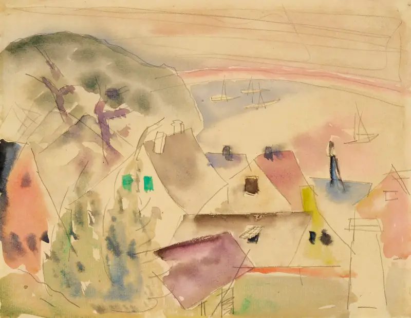 Hausdächer, Meeresküste von Charles Demuth
