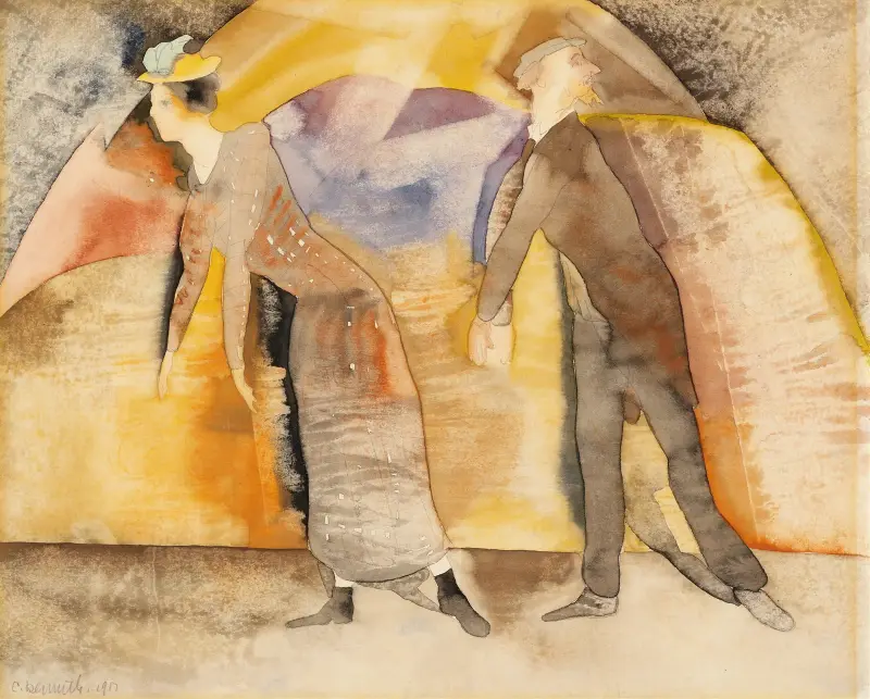 W variétés, kobieta i mężczyzna na scenie, Charles Demuth