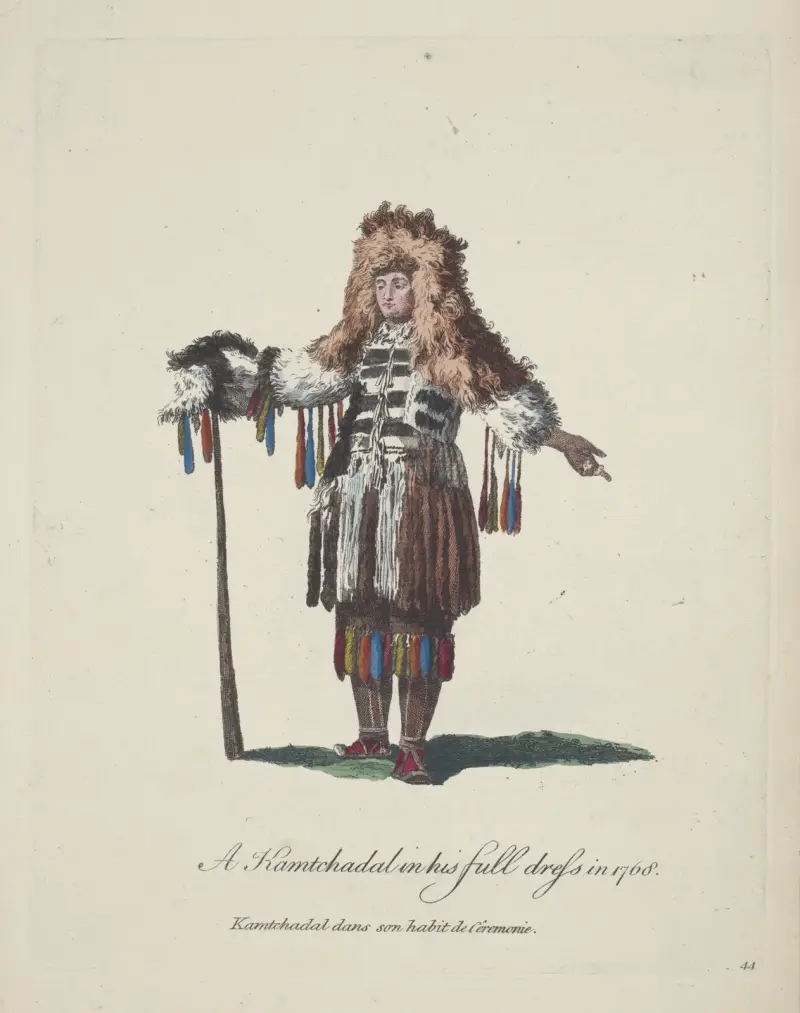En kamtchadal i högtidsdräkt 1768 av Charles Grignion