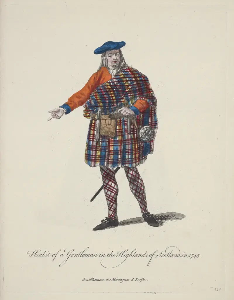 Tracht eines Herrn aus dem schottischen Hochland im Jahr 1745 von Charles Grignion