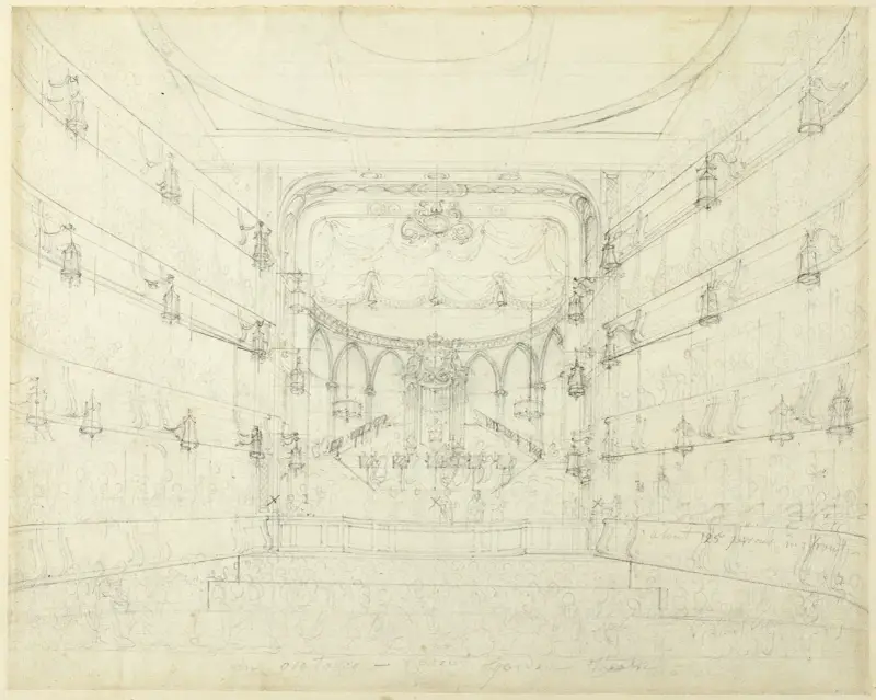 Studie för ett oratorium, Covent Garden-teatern, ur Microcosm of London av Augustus Charles Pugin