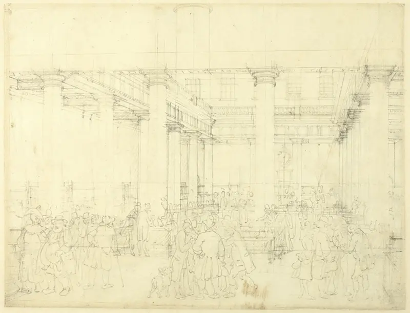 Studie für die Corn Exchange, Mark Lane, aus Microcosm of London von Augustus Charles Pugin