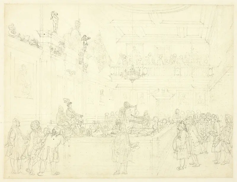 Studie för Herald's College, salen, ur Microcosm of London av Augustus Charles Pugin