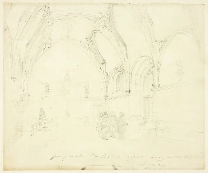 Studie för Lambeth Palace, ur Microcosm of London av Augustus Charles Pugin