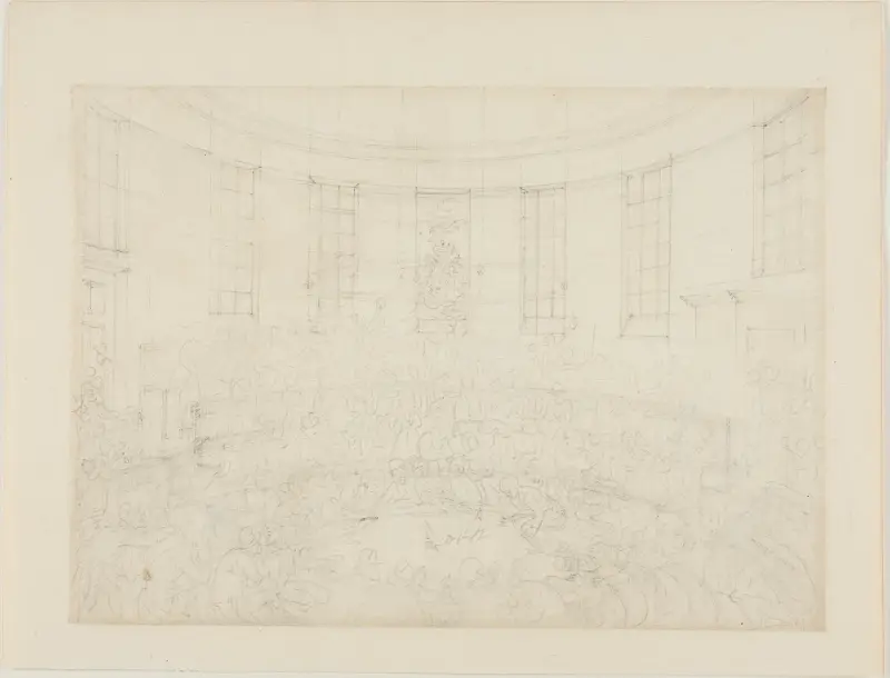 Studie för Royal Cock Pit, ur Microcosm of London av Augustus Charles Pugin