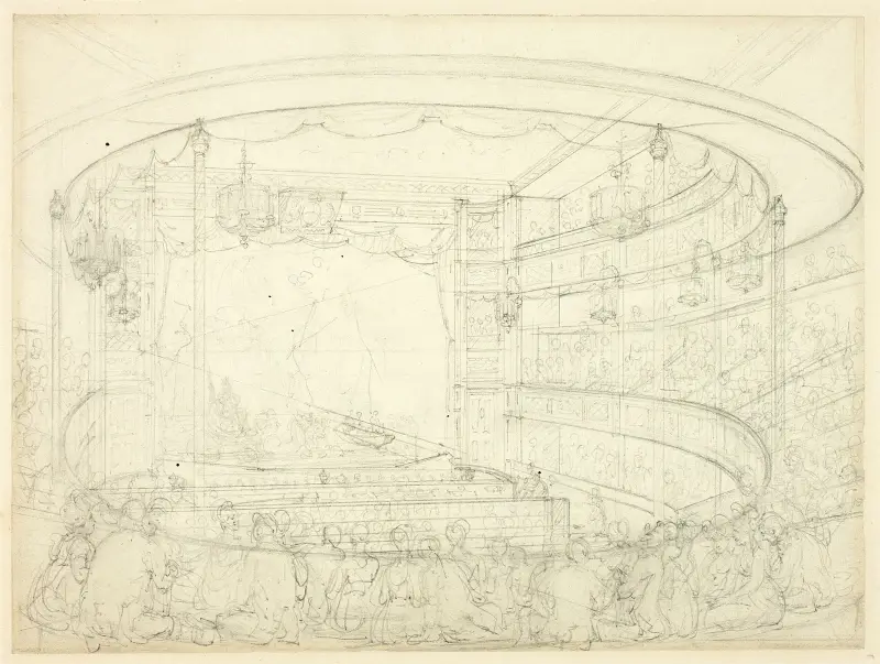 Studie för Sadler's Wells Theatre, 1809 – nr 2 av Augustus Charles Pugin