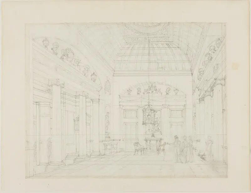 Studie för salen, Carlton House, ur Microcosm of London av Augustus Charles Pugin