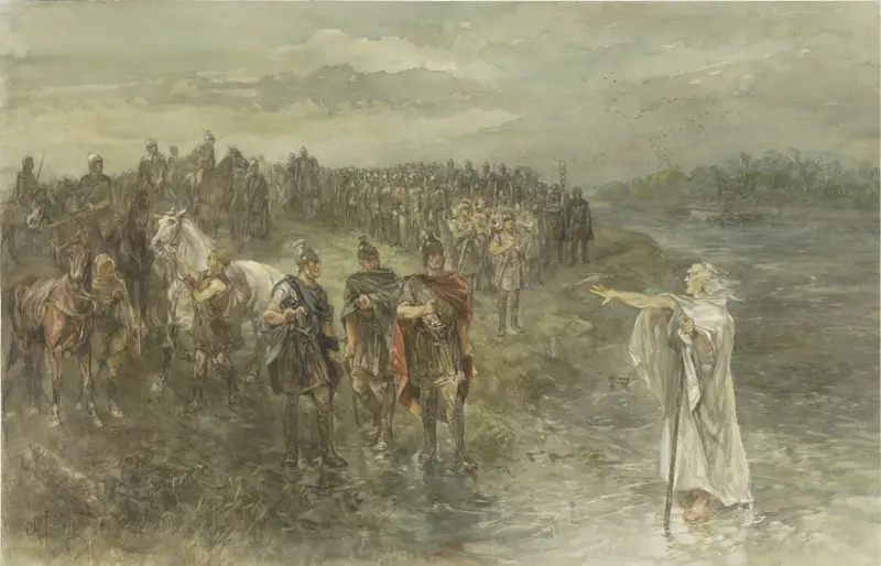 Der römische Feldherr Drusus und der germanische Seher von Charles Rochussen