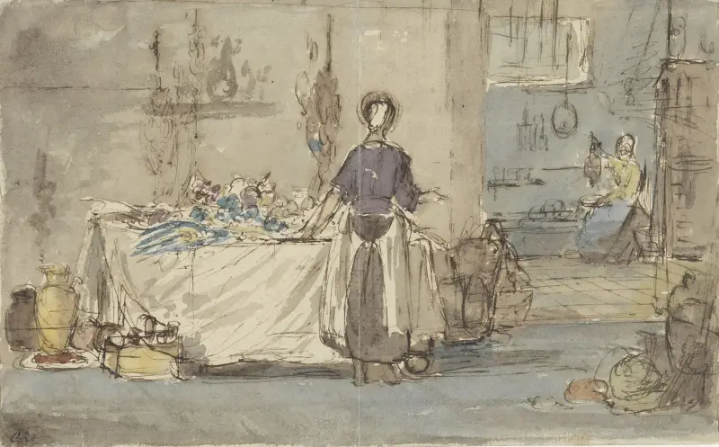 Keukeninterieur av Charles Rochussen