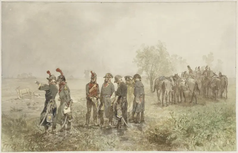 Möte mellan franska officerare i Holland, 1793 av Charles Rochussen