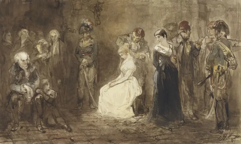 Prinsessan Elisabeth av Frankrike i fängelset, 10 maj 1794 av Charles Rochussen
