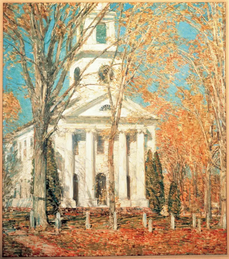 Kyrka i Old Lyme, Connecticut av Childe Hassam