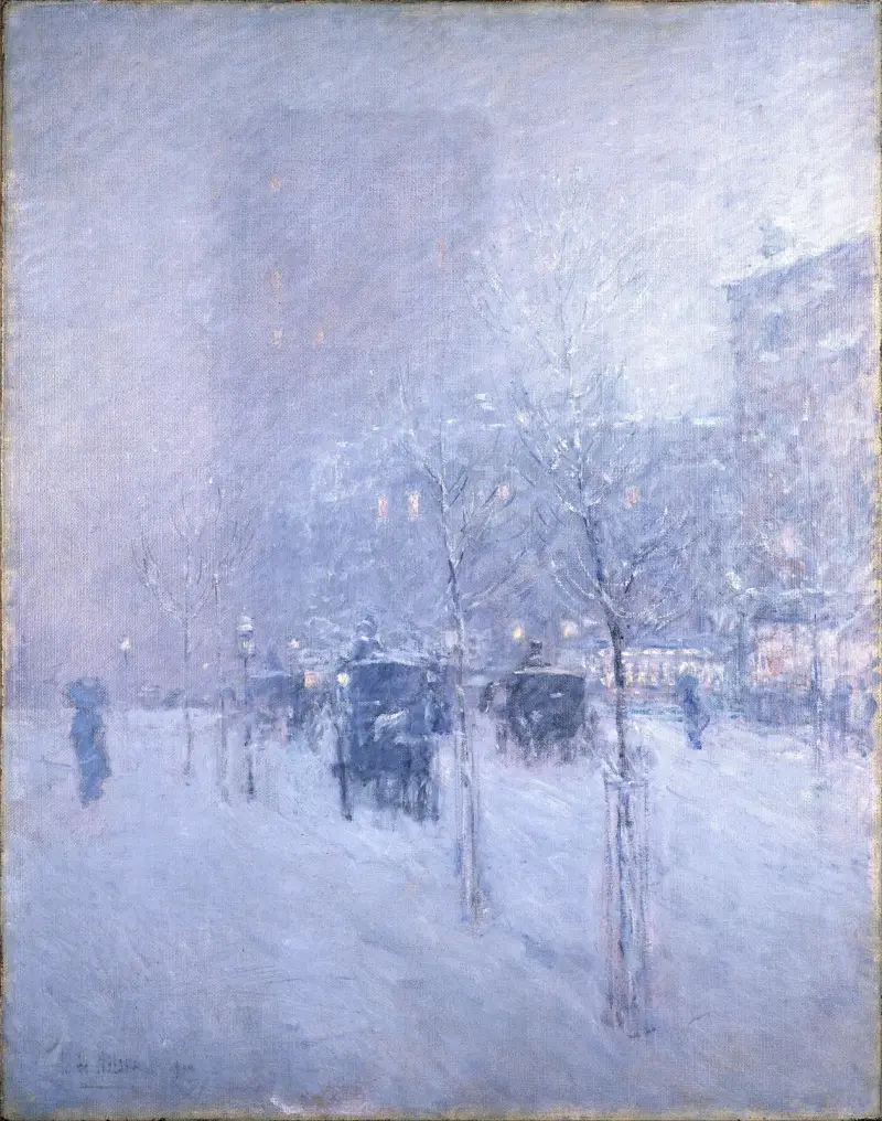 Sen eftermiddag, New York, vinter av Childe Hassam