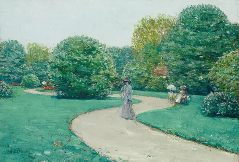 Parc Monceaux, Paris av Childe Hassam