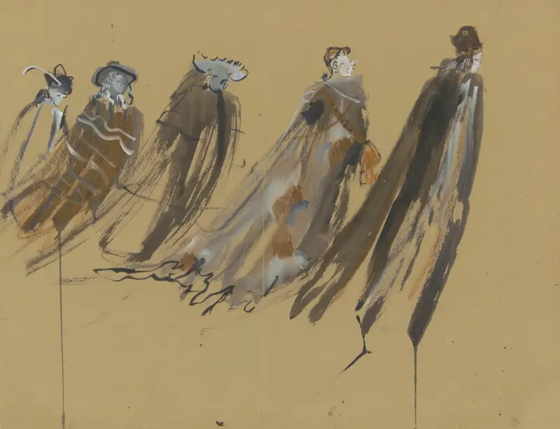 La Folle de Chaillot – maquette de costume – les amis des animaux av Christian Bérard
