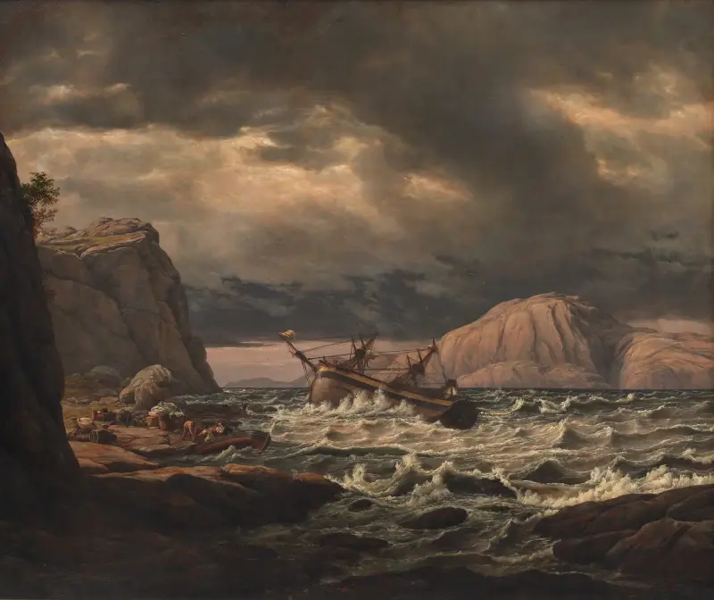 Schiffbruch vor der Küste Norwegens von Johan Christian Dahl