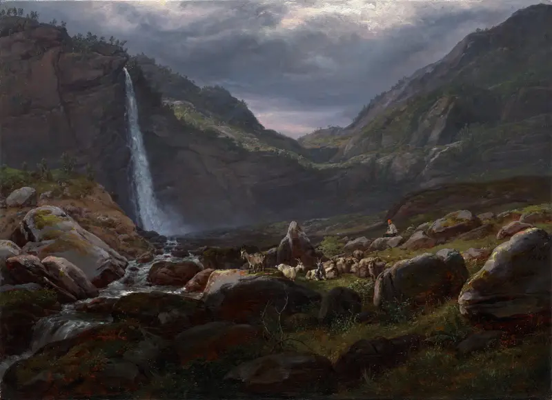 Feigefossen, Lysterfjorden, Norge av Johan Christian Dahl