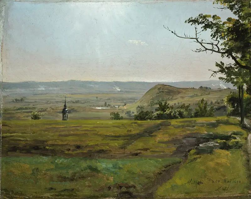 Grüne Felder bei Meißen von Johan Christian Dahl