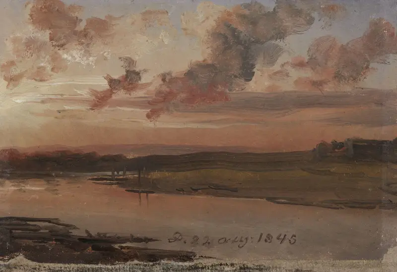 Die Elbe im Abendlicht von Johan Christian Dahl