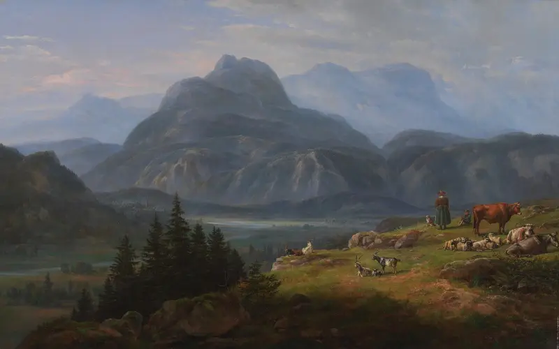 Etschdalen nära Roveredo av Johan Christian Dahl