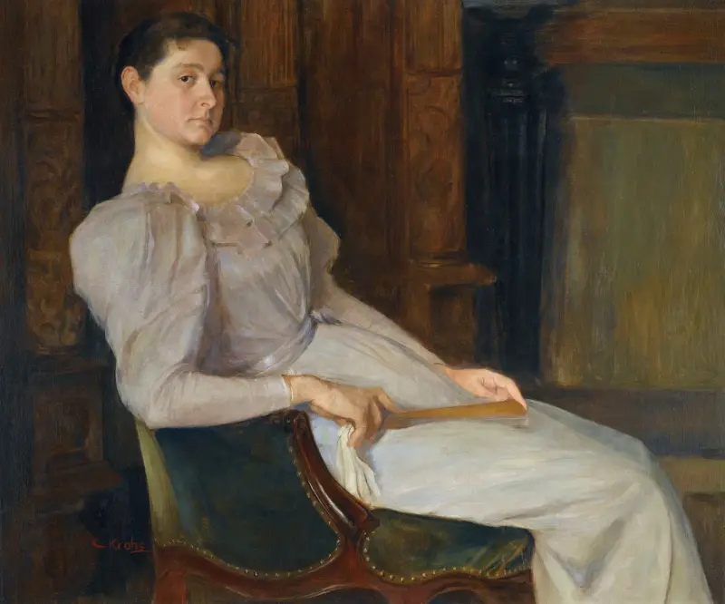 Mädchen in Weiß von Christian Krohg