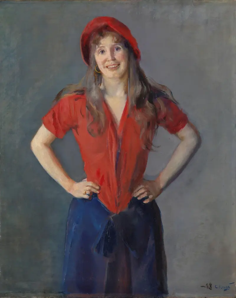 Porträtt av målaren Oda Krohg, f. Lasson av Christian Krohg