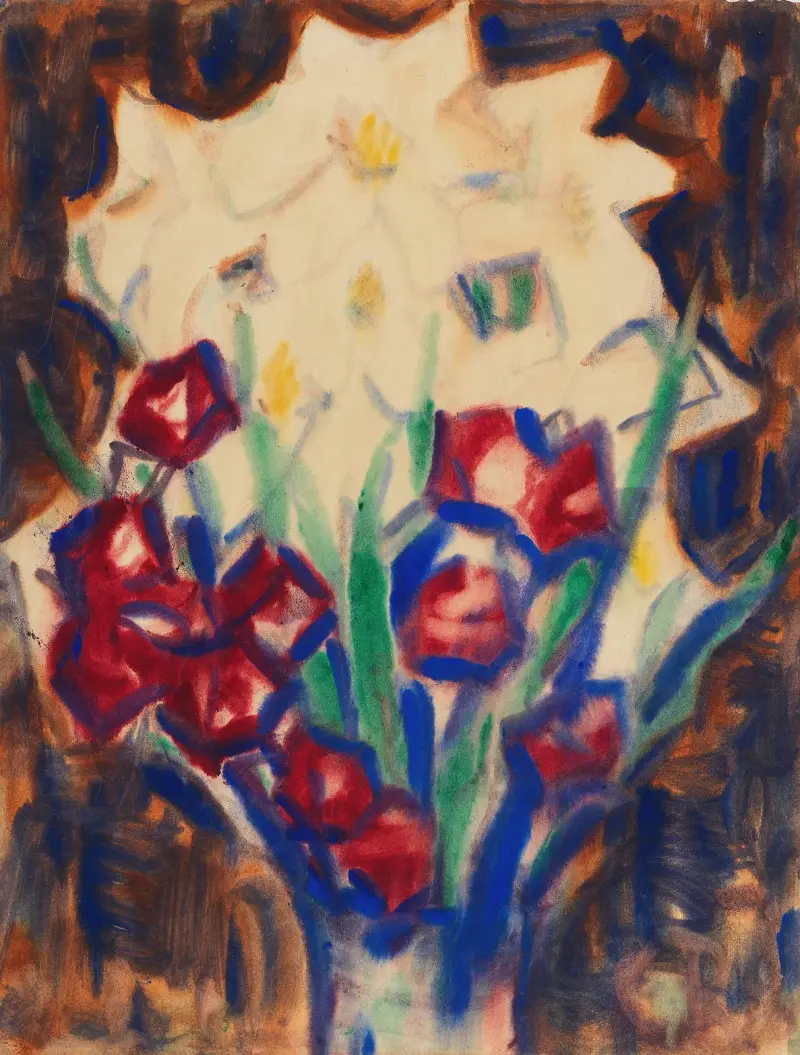 Blumenstillleben, um 1916 von Christian Rohlfs