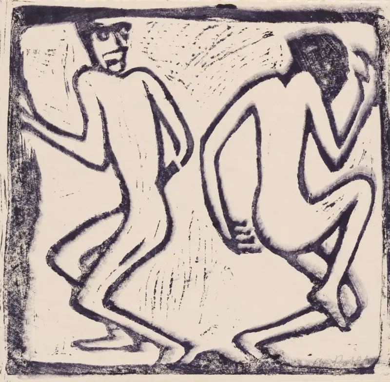 Two Dancing Figures av Christian Rohlfs