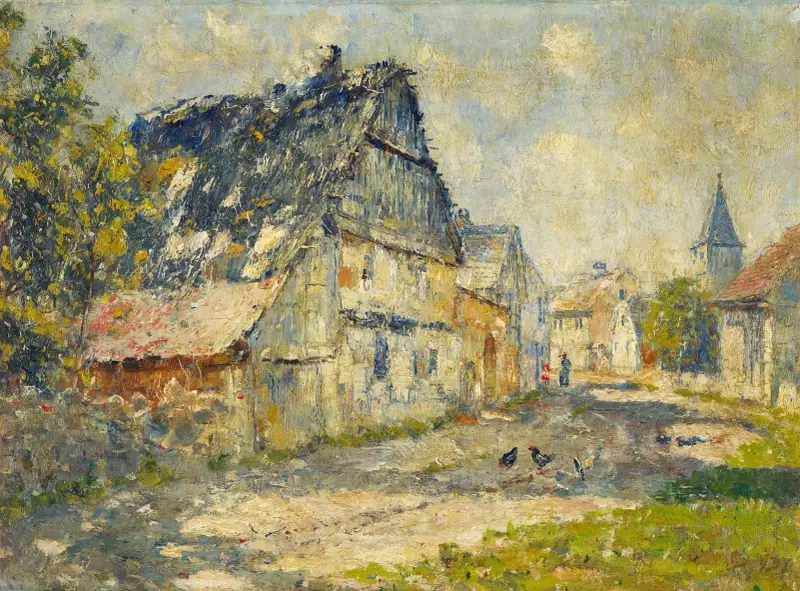 Dorfstraße in Ehringsdorf bei Weimar von Christian Rohlfs