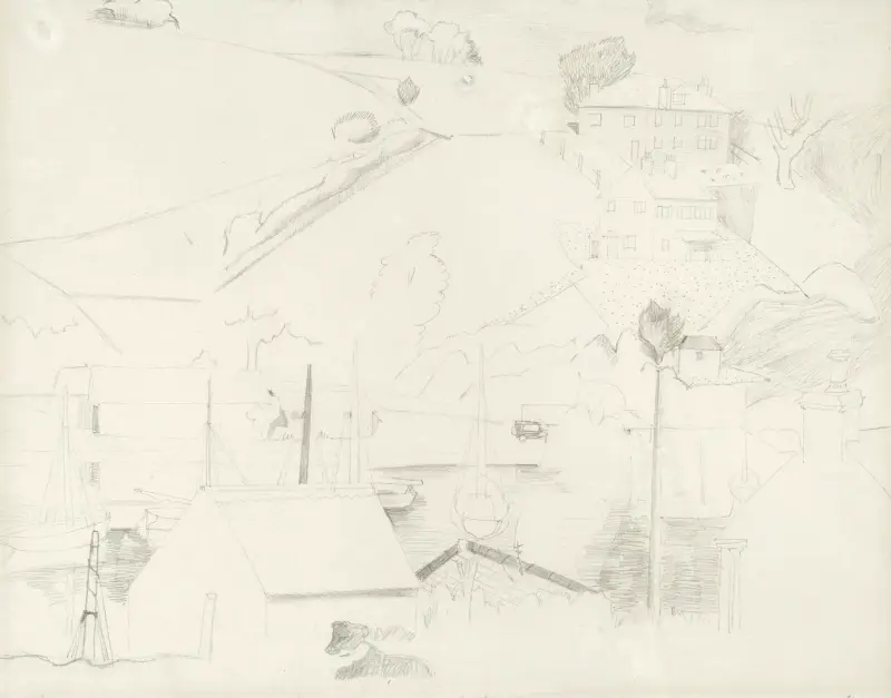 Cornish Harbour av Christopher Wood