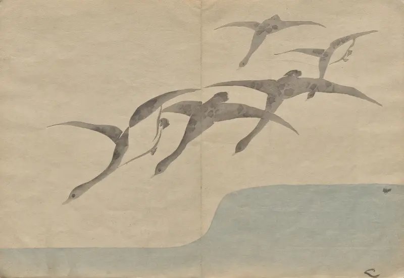 Kōrin-bildboken, plansch 9 av Hōchū Nakamura